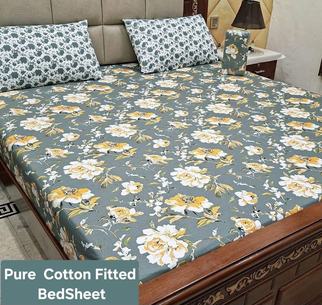 Pure cotton fitted bedsheet