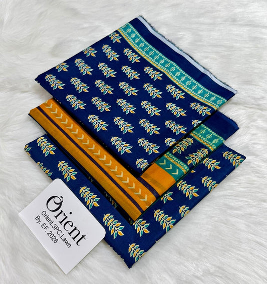 Orient unstitched lawn 3 pc