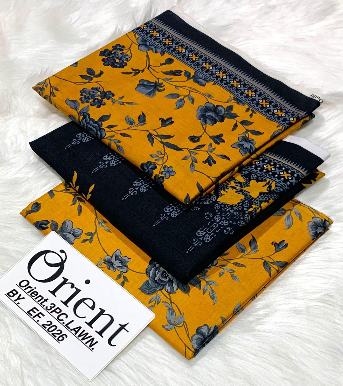 Orient unstitched lawn 3 pc