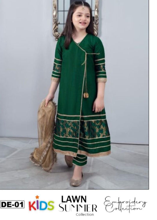 Girls Embroidered Summer Suit | Lightweight & Comfortable | Age 4–12 Years