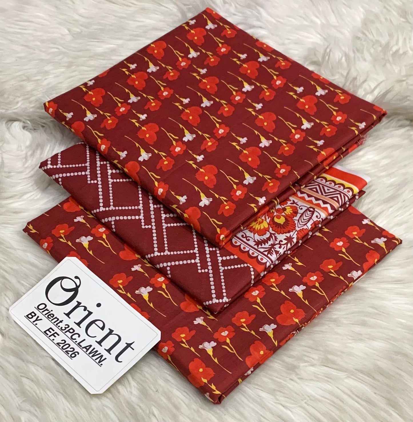Orient unstitched lawn 3 pc