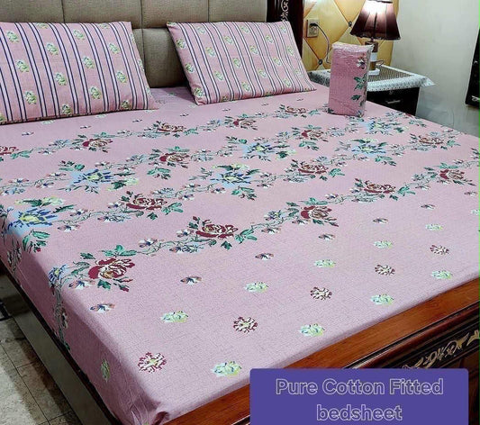 Pure cotton fitted bedsheet