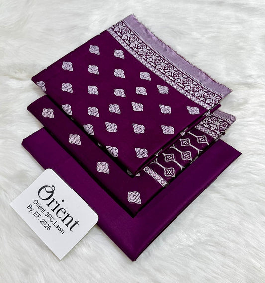 Orient unstitched lawn 3 pc