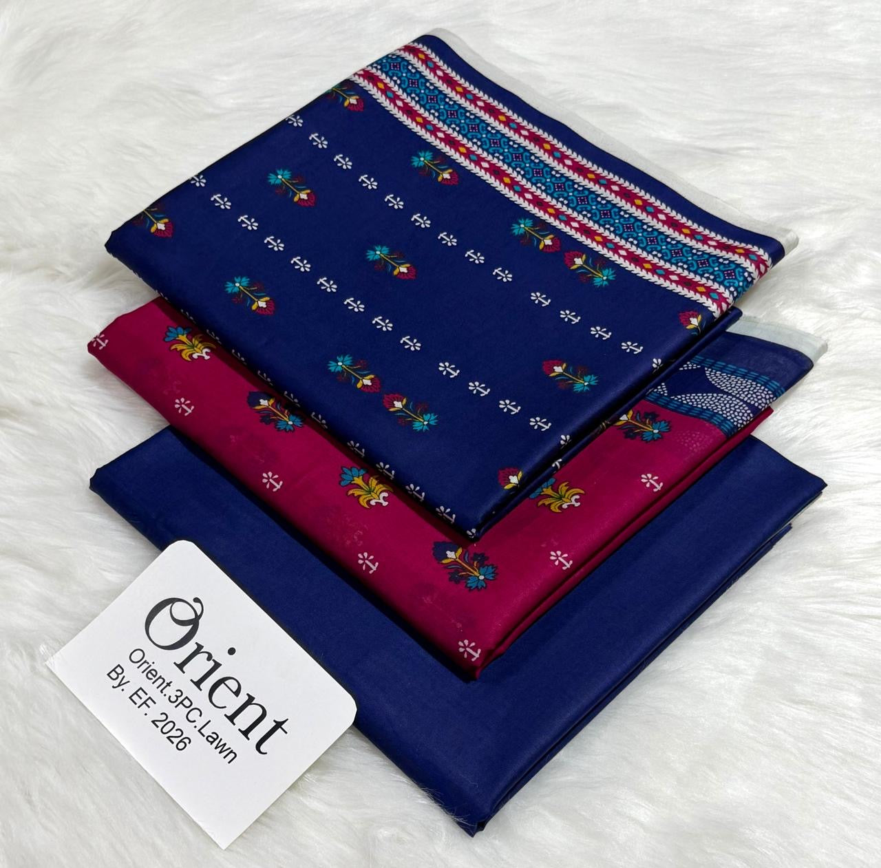 Orient unstitched lawn 3 pc
