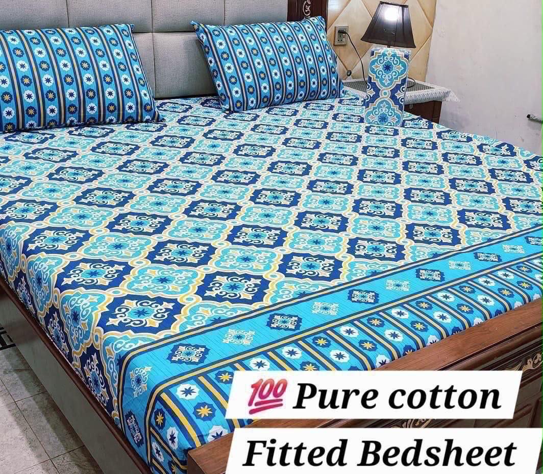 Pure cotton fitted bedsheet