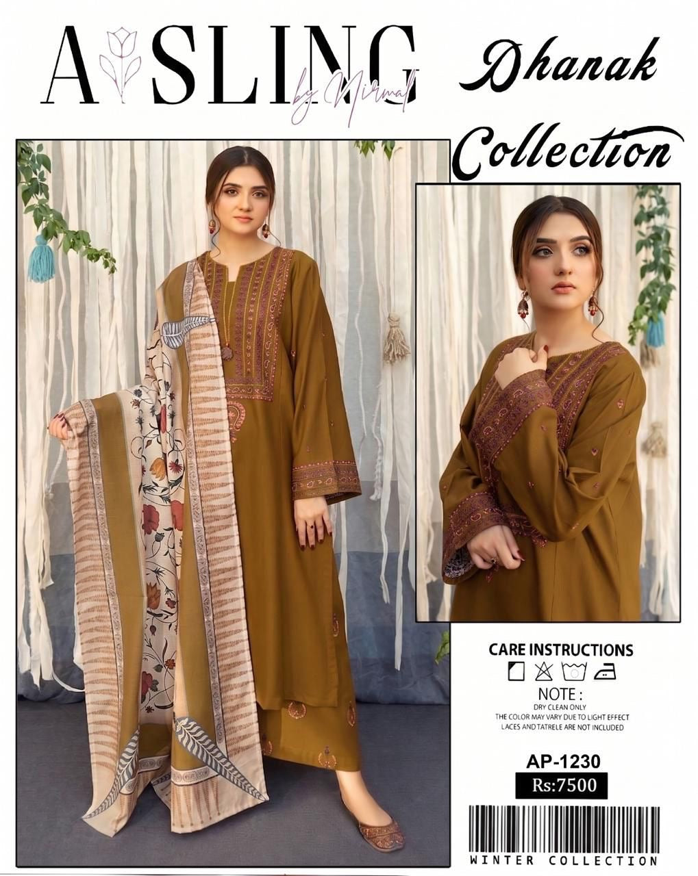 Premium 3-Piece Embroidered Dhanak Collection