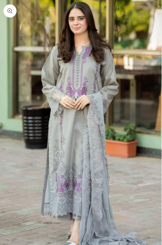 FLORENT - 3PC Unstitched Dhanak Embroidered Suit