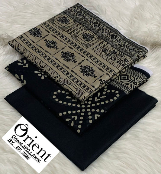 Orient unstitched lawn 3 pc