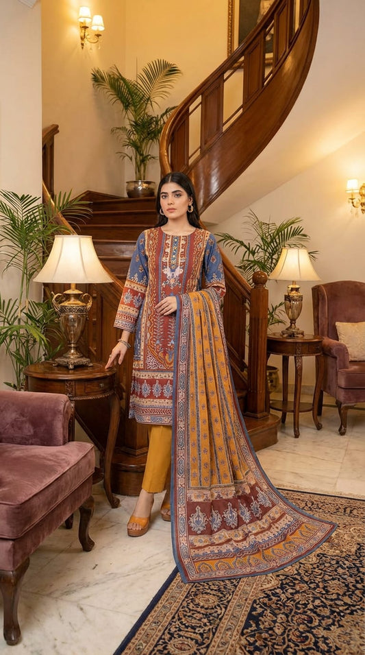 Limelight brand  Ladies 3 Piece Lawn Suit – Unstitched – Summer Collection