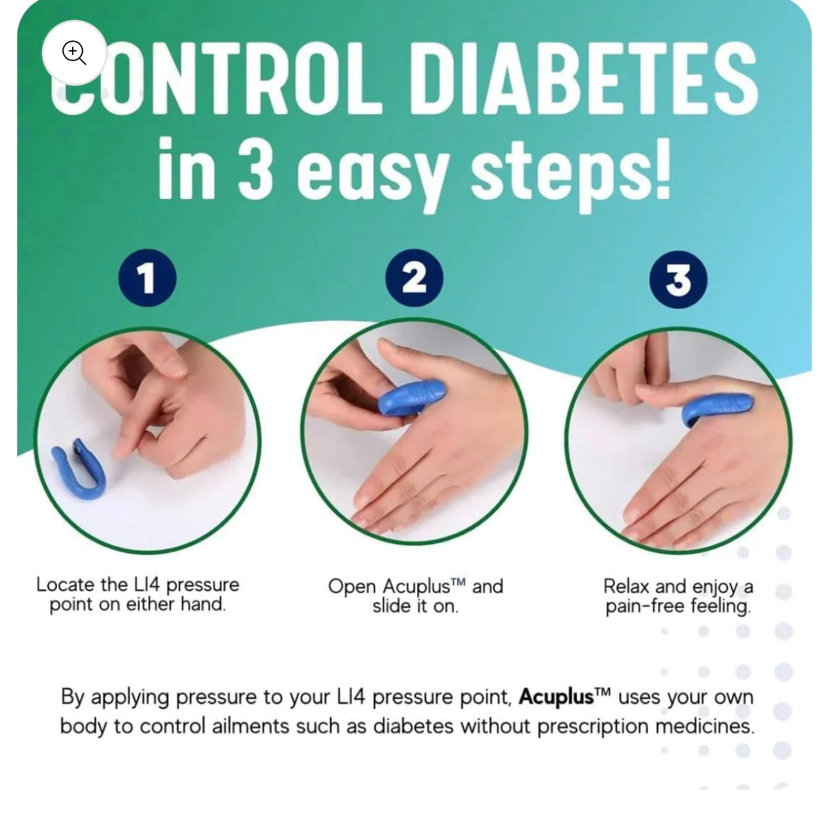 Sugar Control LI4 Acupressure Point Clip