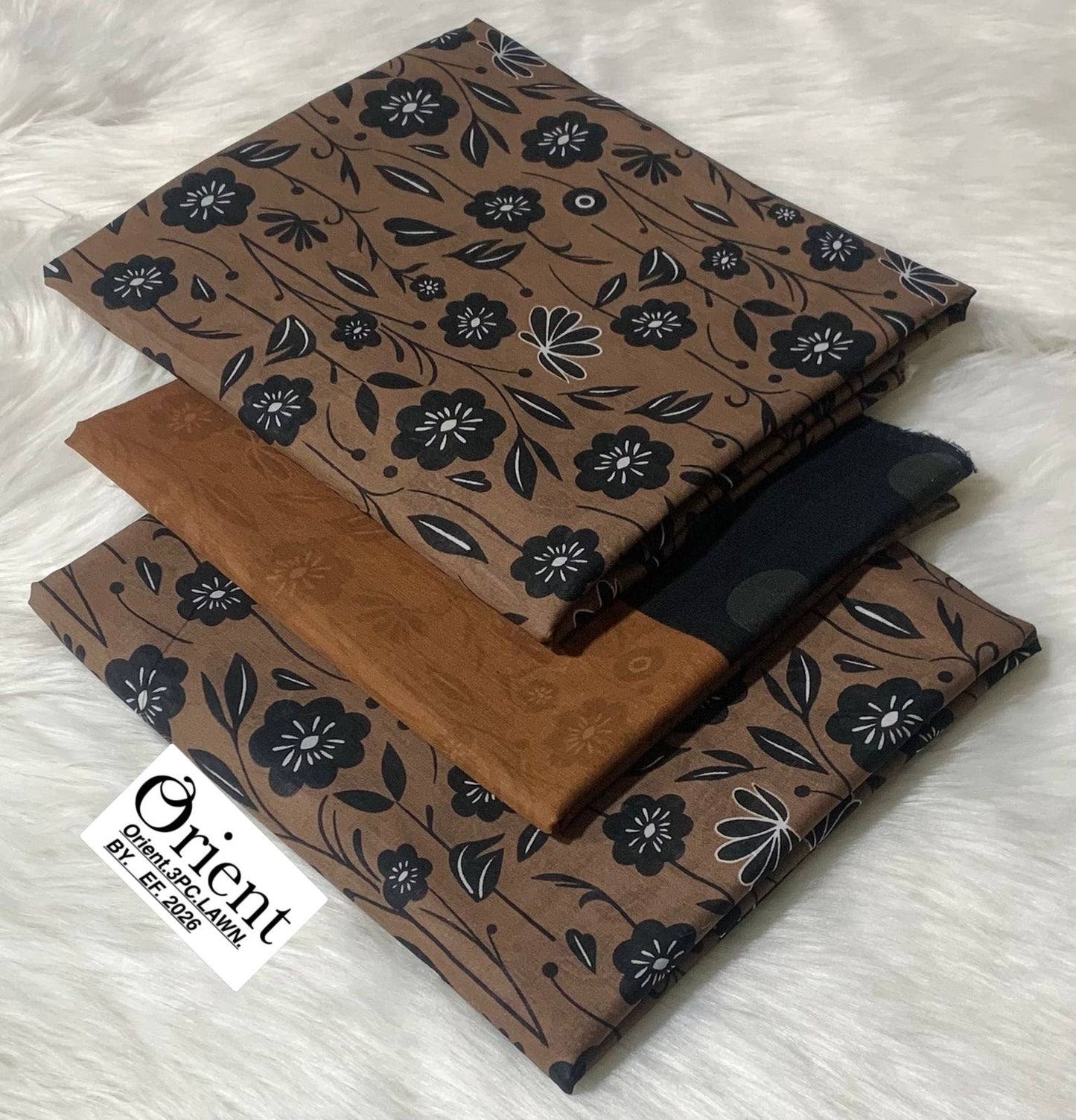 Orient unstitched lawn 3 pc
