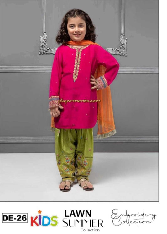Girls Embroidered Summer Suit | Lightweight & Comfortable | Age 4–12 Years