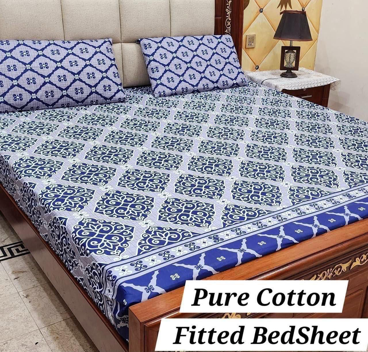 Pure cotton fitted bedsheet