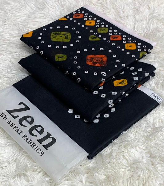 Zeen  unstitched lawn 3 pc