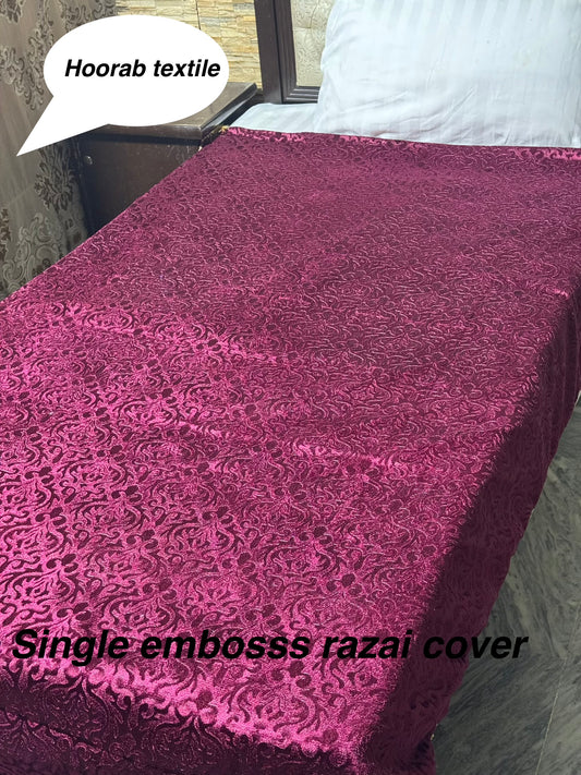 Single Emboss Fleece Razai Cover – Soft & Warm Winter Bedding