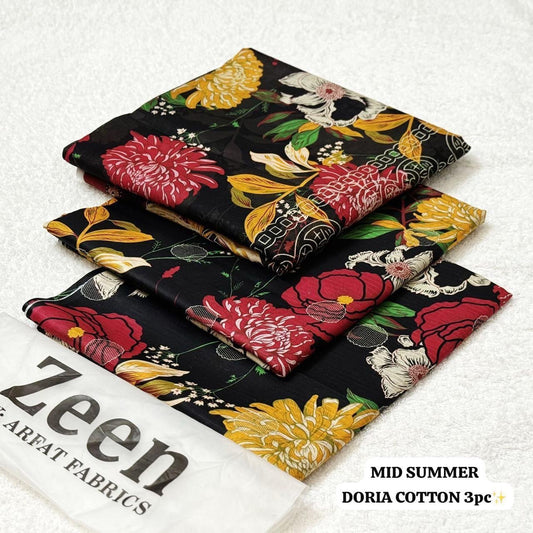 Zeen  unstitched lawn 3 pc