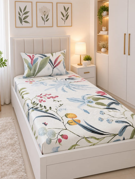 Premium Export Cotton Single Bedsheet