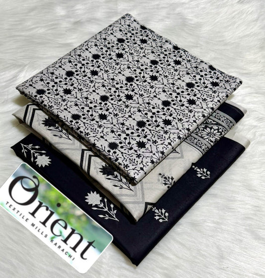 Orient unstitched lawn 3 pc