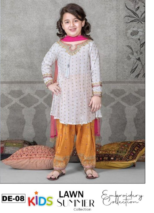 Girls Embroidered Summer Suit | Lightweight & Comfortable | Age 4–12 Years