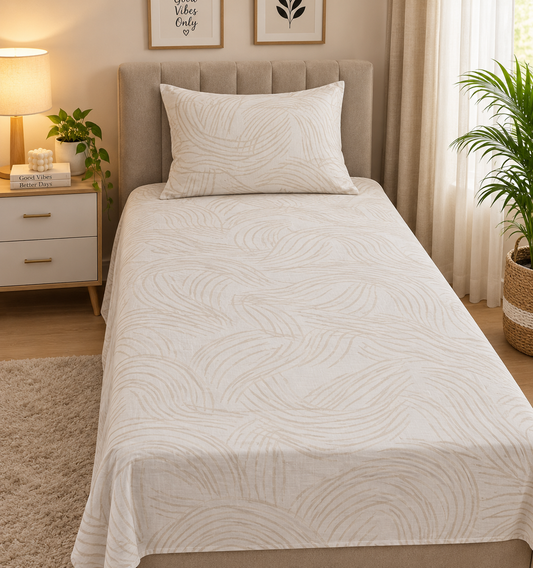Premium Export Cotton Single Bedsheet