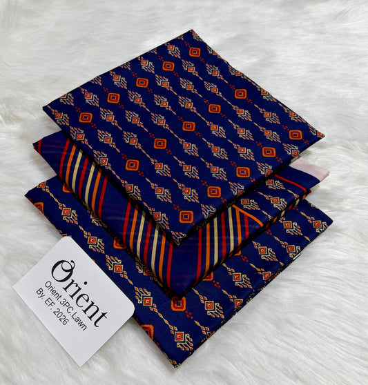 Orient unstitched lawn 3 pc