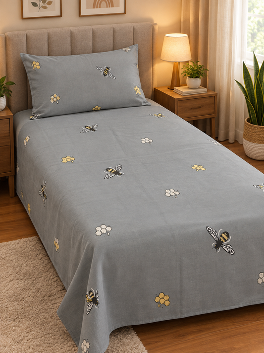 Premium Export Cotton Single Bedsheet