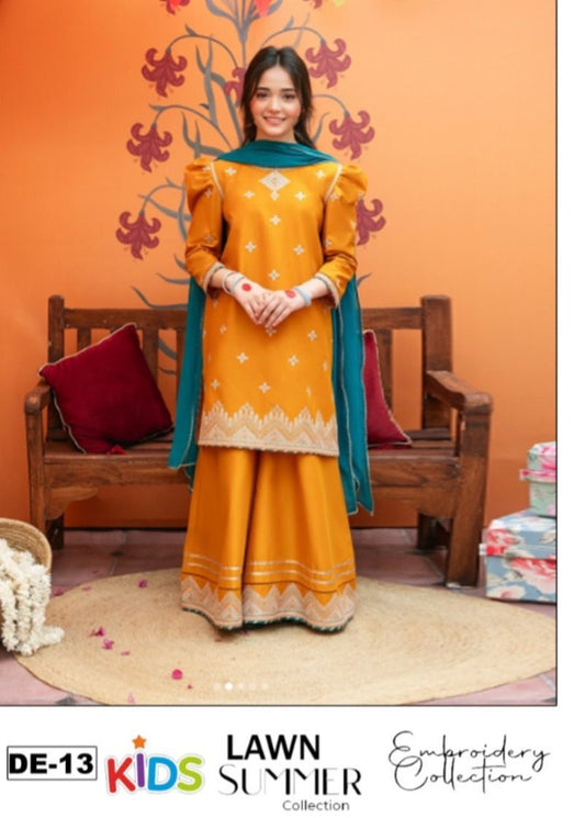 Girls Embroidered Summer Suit | Lightweight & Comfortable | Age 4–12 Years