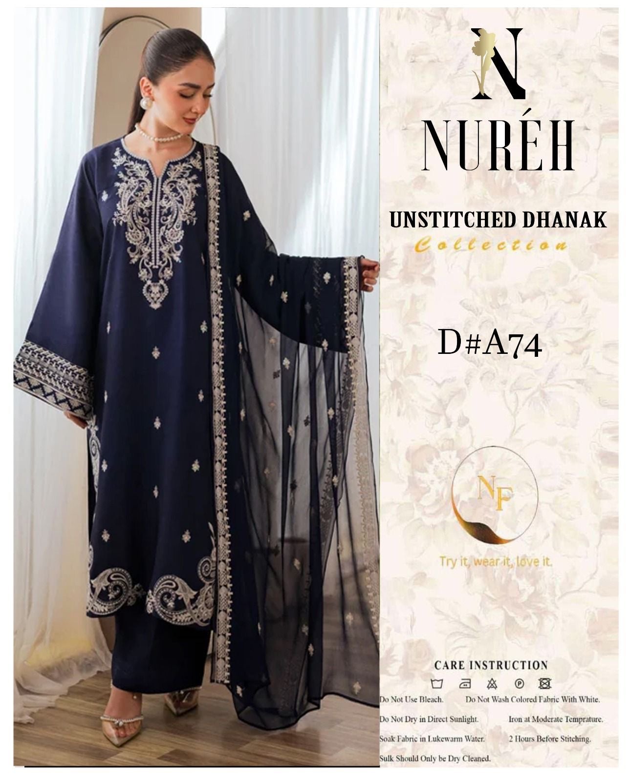 Premium 3-Piece Embroidered Dhanak Collection