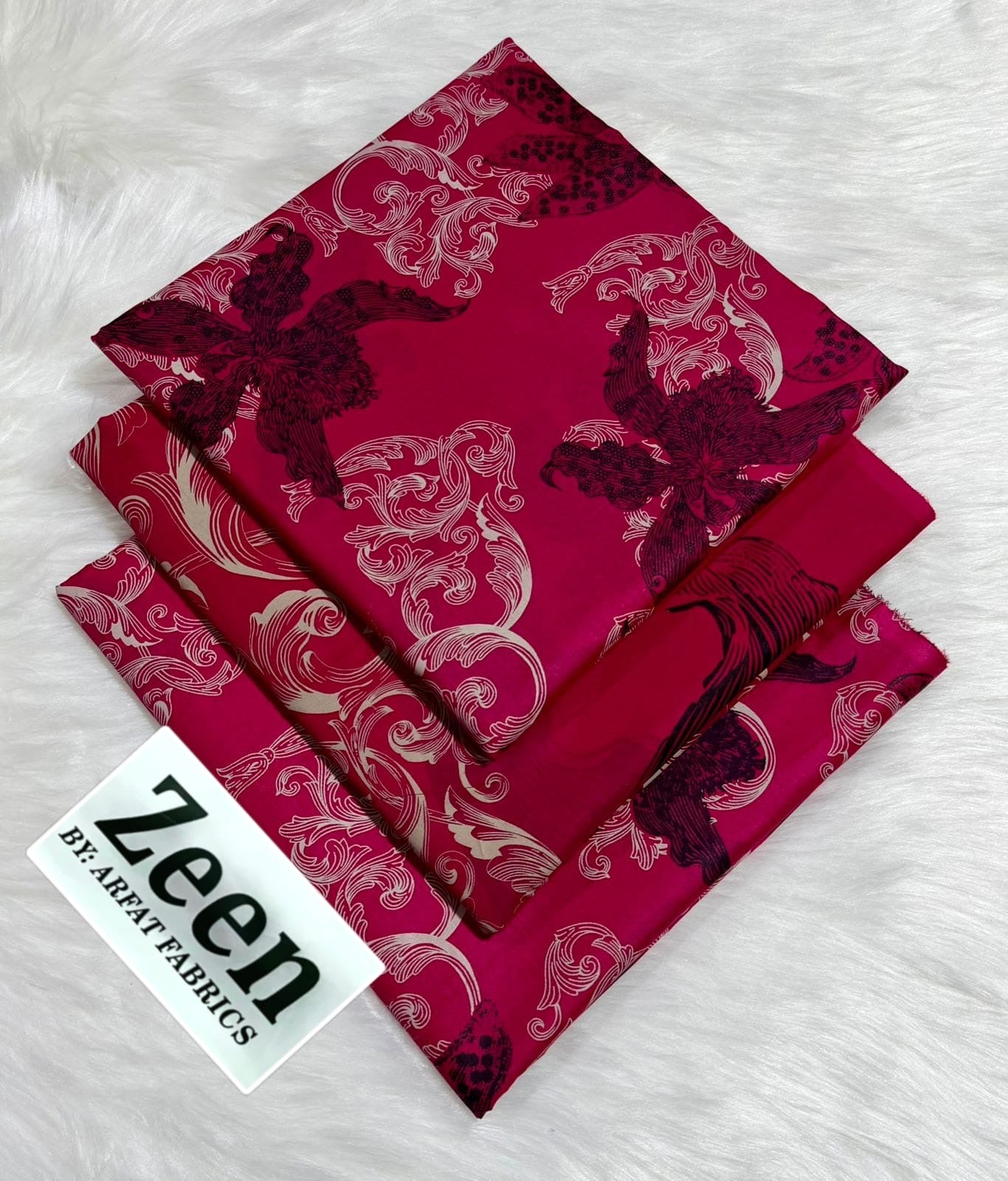 Zeen  unstitched lawn 3 pc