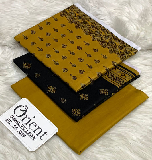Orient unstitched lawn 3 pc