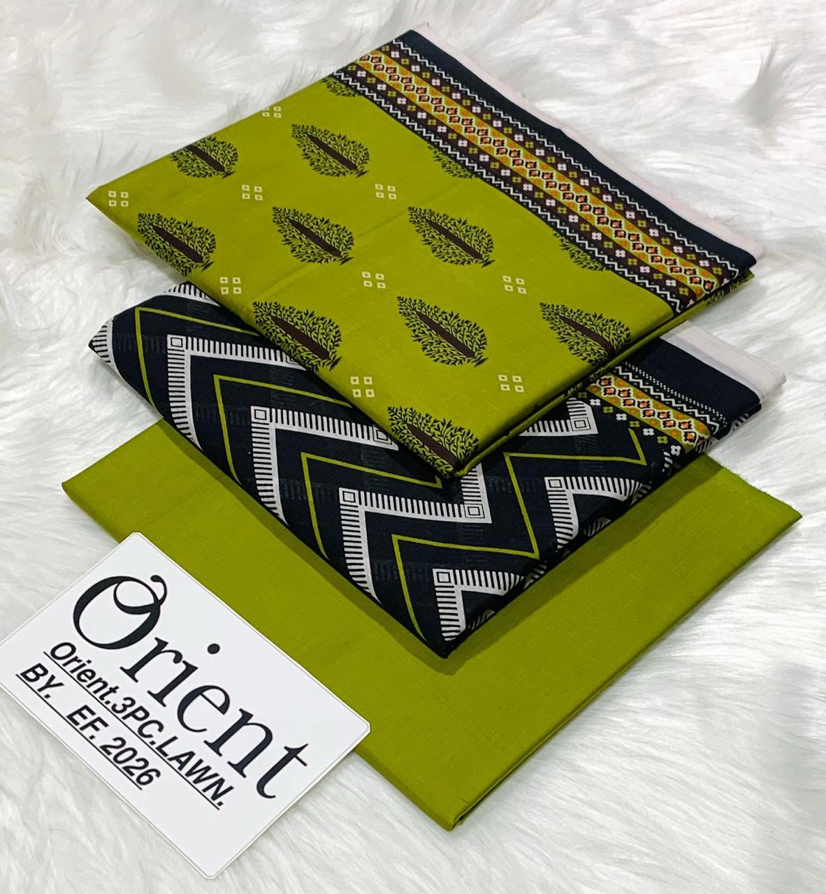 Orient unstitched lawn 3 pc