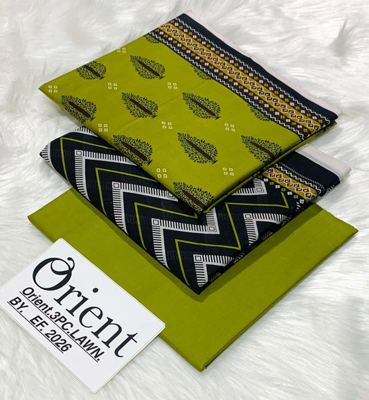 Orient unstitched lawn 3 pc