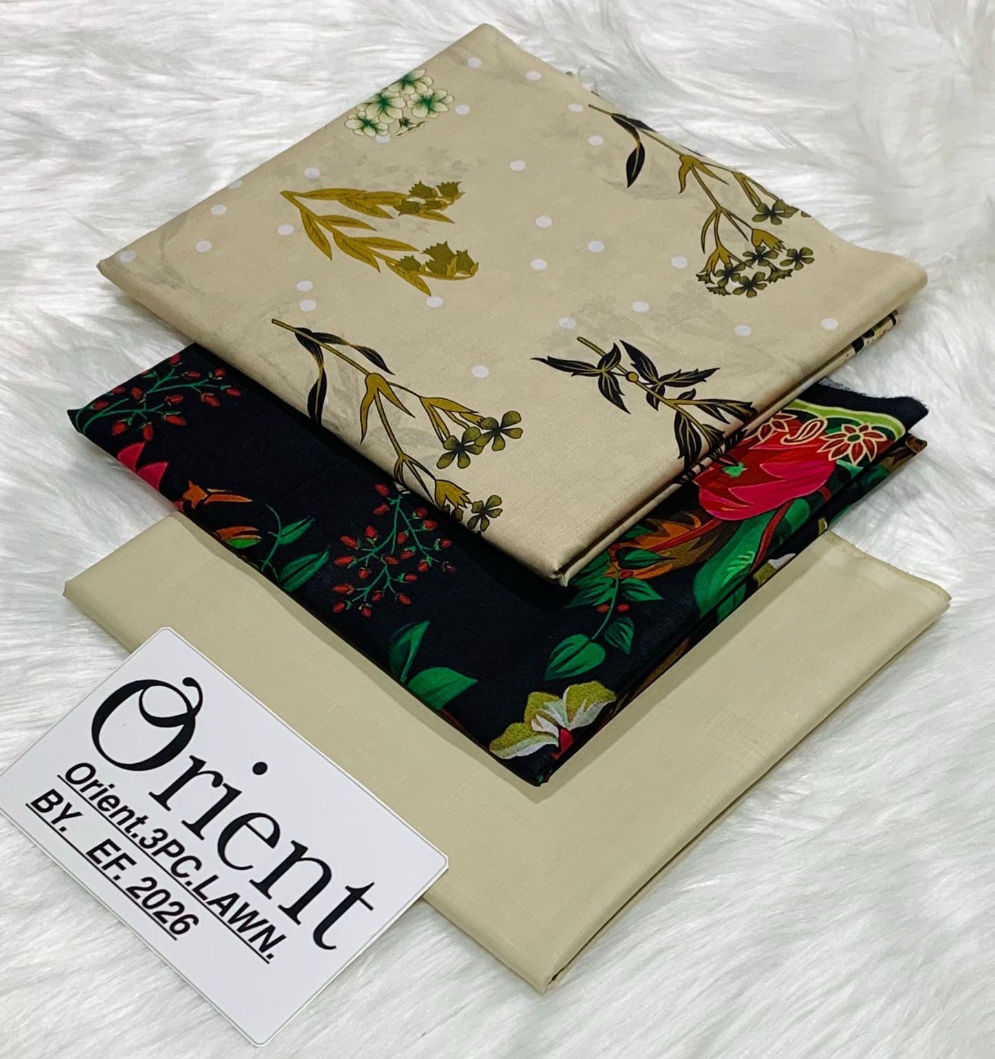 Orient unstitched lawn 3 pc
