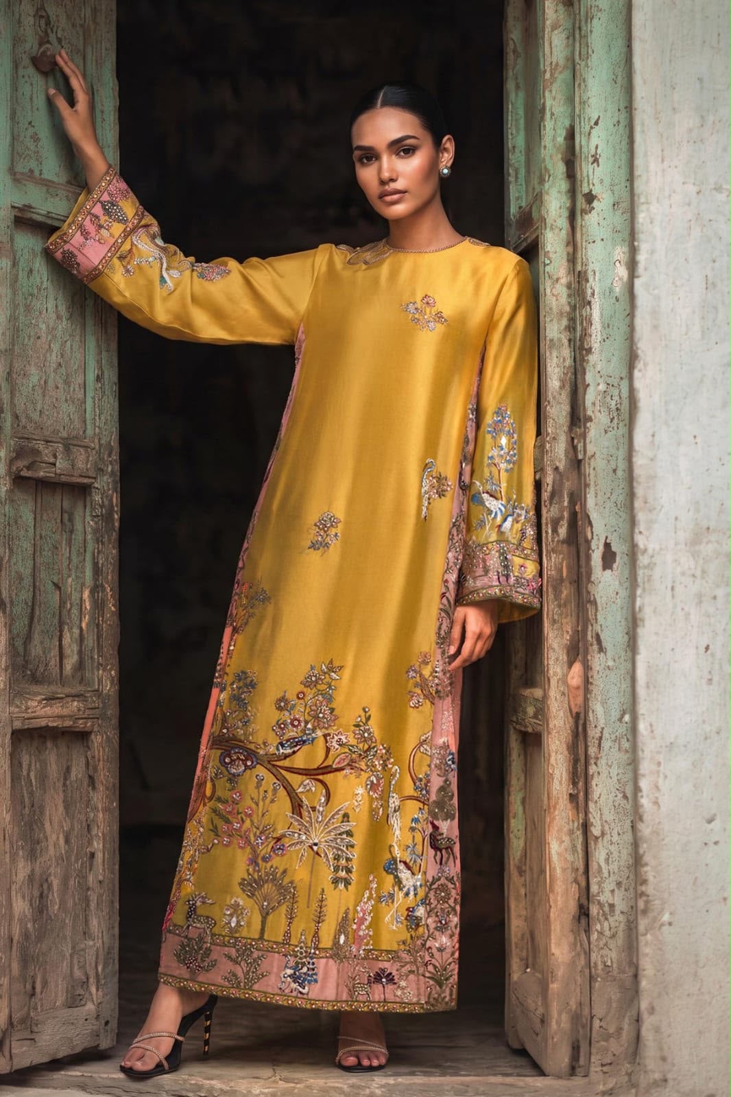 Silk embroidered collection