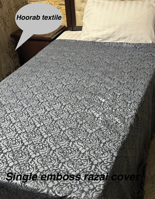 Single Emboss Fleece Razai Cover – Soft & Warm Winter Bedding