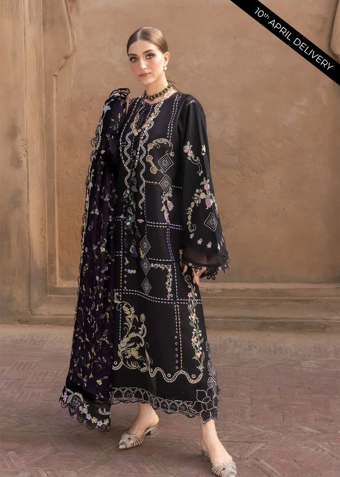 Premium 3-Piece Embroidered Dhanak Collection