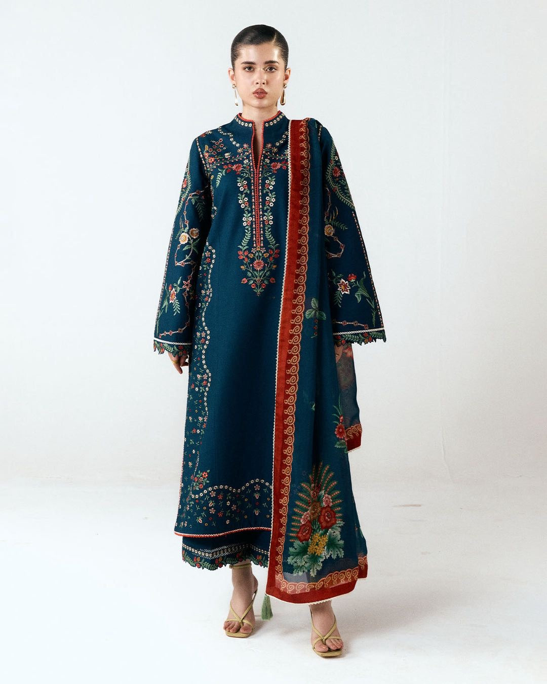 Premium 3-Piece Embroidered Dhanak Collection
