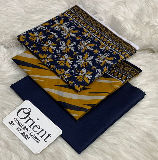 Orient unstitched lawn 3 pc