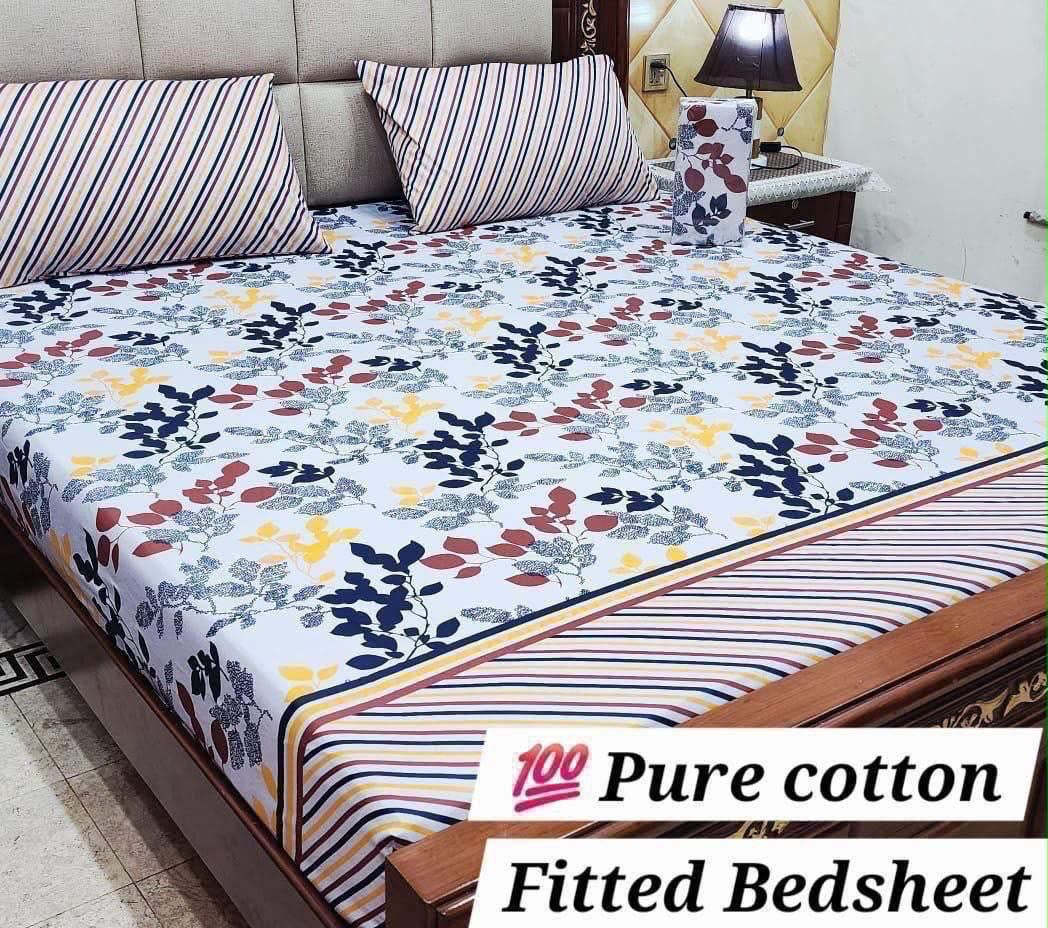 Pure cotton fitted bedsheet