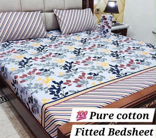 Pure cotton fitted bedsheet