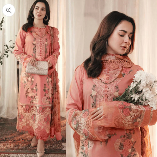 JADE Unstitched Dhanak Embroidered 3PC With Printed Shawl