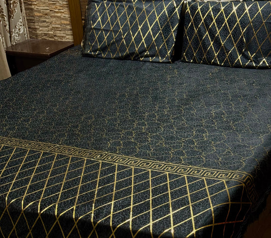 Luxury Texture Velvet Bedsheet – 3 Piece Soft & Premium Bedding Set