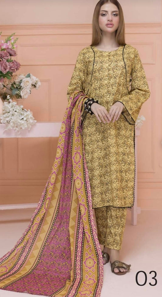 Regalia Ladies 3 Piece Lawn Suit – Unstitched – Summer Collection