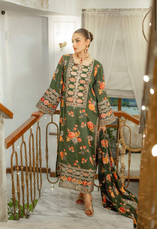 Aneela unstiched shamrooz silk 3 PC
