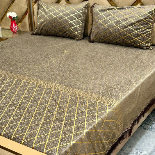 Luxury Texture Velvet Bedsheet – 3 Piece Soft & Premium Bedding Set