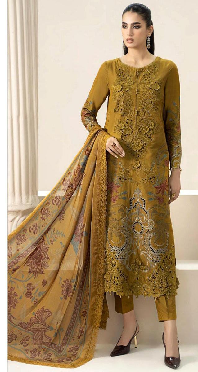 Premium 3-Piece Embroidered Dhanak Collection