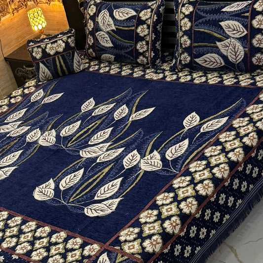 4 pc velvet jacquard bedsheet