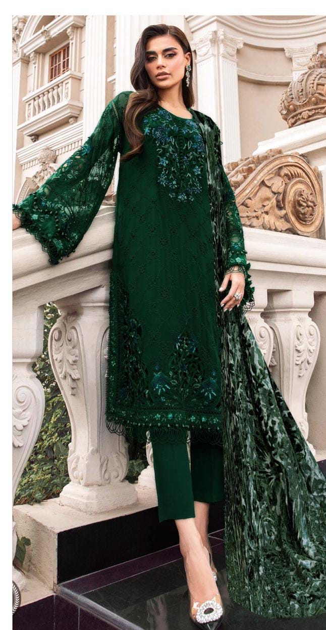 Premium 3-Piece Embroidered Dhanak Collection
