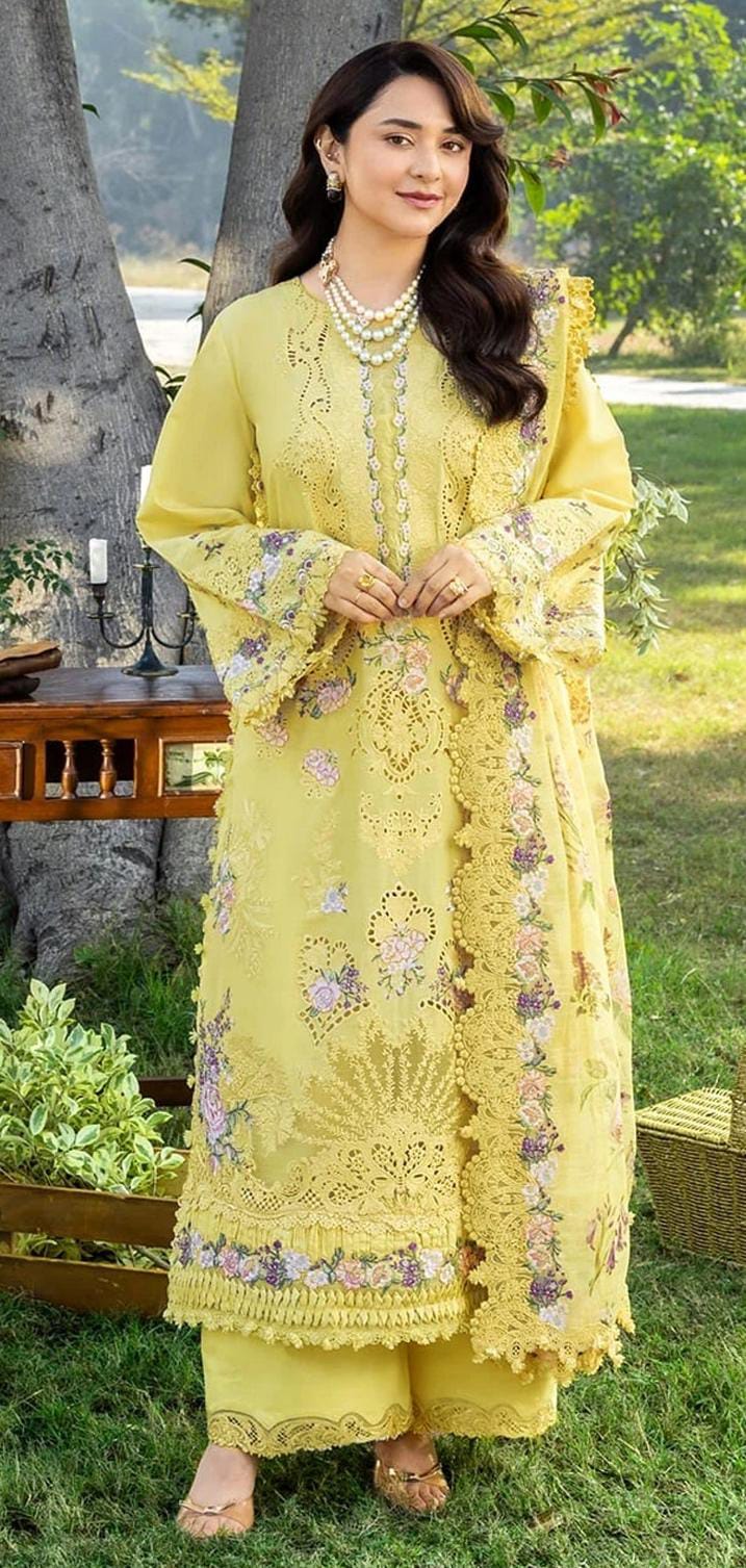 Premium 3-Piece Embroidered Dhanak Collection) ()