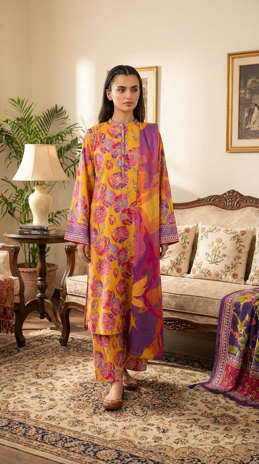 Gul Ahmed brand  Ladies 3 Piece Lawn Suit – Unstitched – Summer Collection
